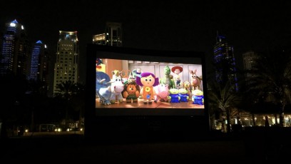 Urban Outdoor Cinema Laser Projection
